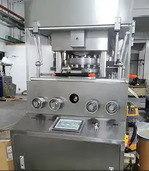 What types of materials can be used in an effervescent tablet press?